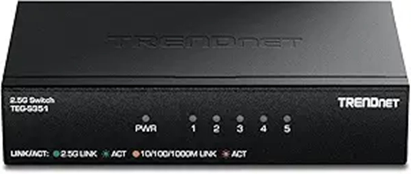 TRENDnet 5-Port 2.5Gb Switch for Gaming and NAS