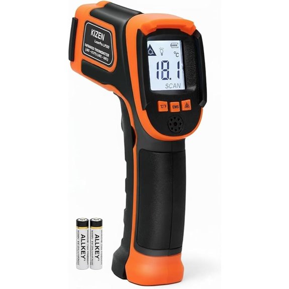 Kizen Infrared Surface Thermometer Gun (58°F–1112°F)