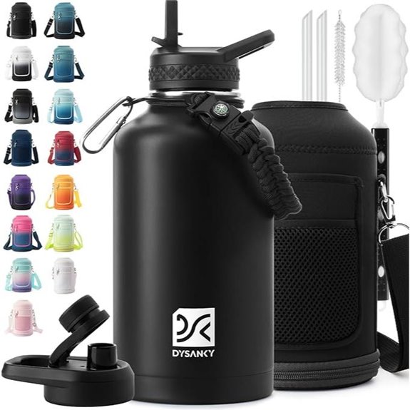 Insulated Stainless Steel Water Bottle with Carrying Accessories