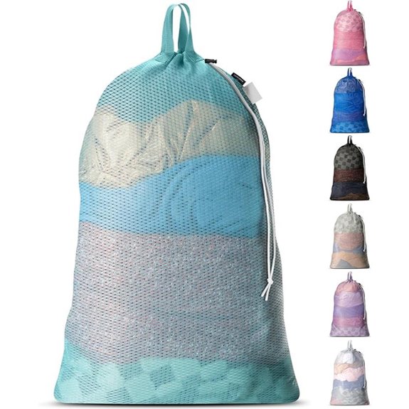 Large Mesh Laundry Bags with Handles and Drawstring