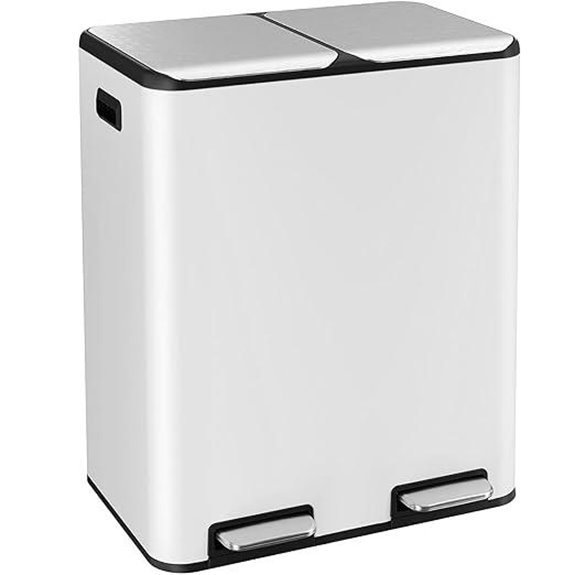 16 Gal Dual Stainless Steel Trash Can