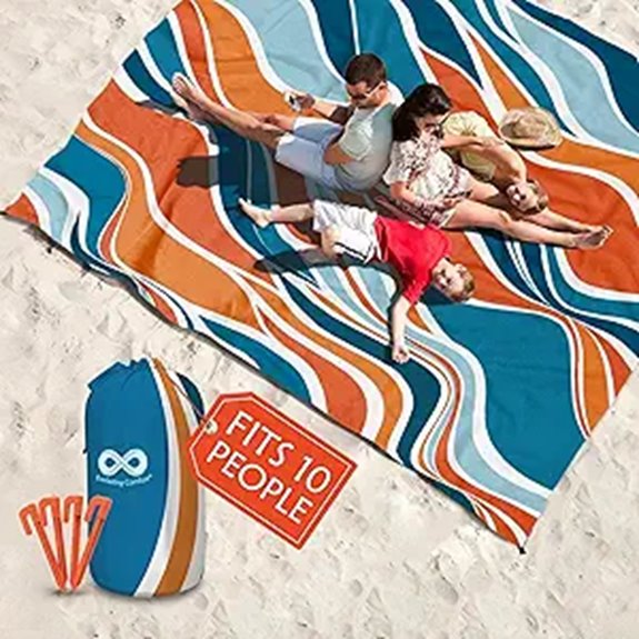 Everlasting Comfort Waterproof Beach Blanket for 10 People