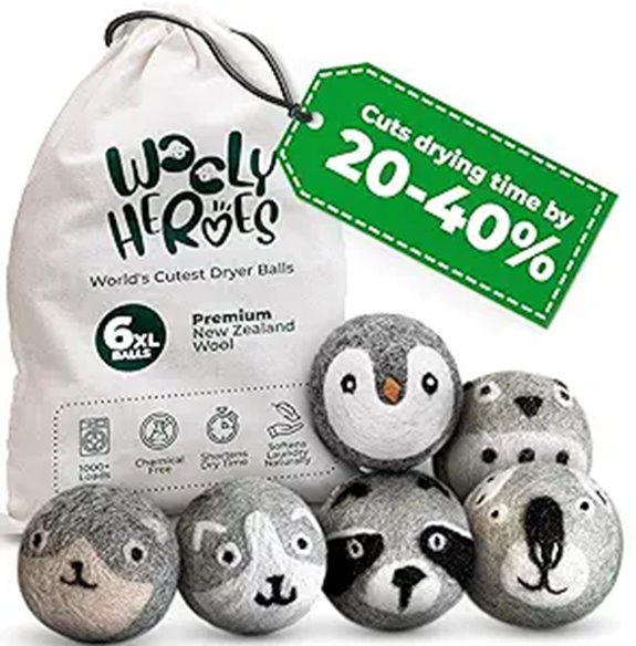 Reusable Wool Dryer Balls XL 6-Pack