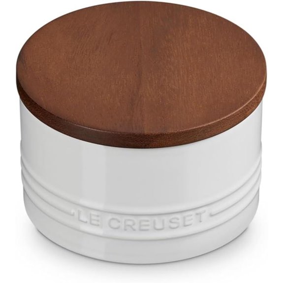 Le Creuset Salt Cellar with Wood Lid 16 oz