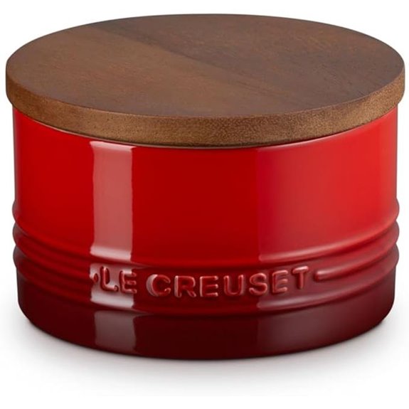 Le Creuset Salt Cellar with Wood Lid 16 oz