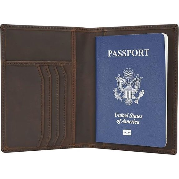Polare RFID Leather Passport Holder Travel Wallet