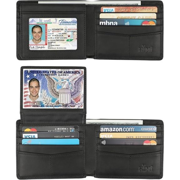 Genuine Leather RFID Bifold Wallet for Men