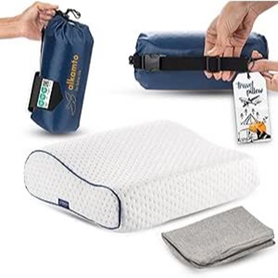 Alkamto Travel Memory Foam Pillow with Cover