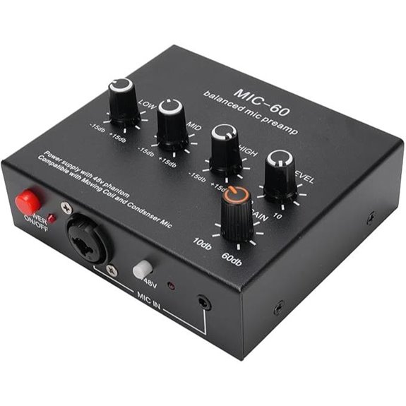 Microphone Preamp with Gain Booster and 48V Power