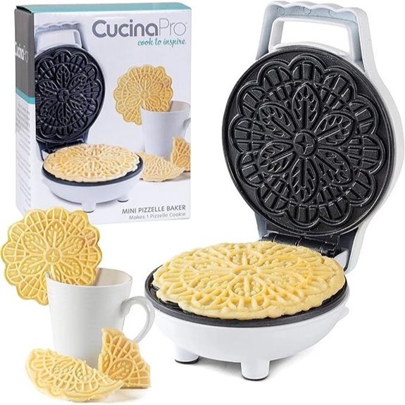 Mini Electric Pizzelle Maker with Recipes
