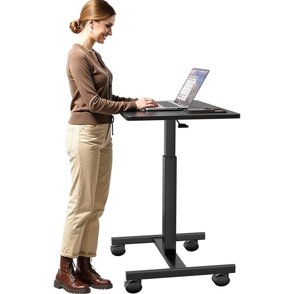 Adjustable Mobile Laptop Desk with Wheels