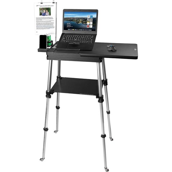 Portable Adjustable Laptop Desk with Wheels and Holders