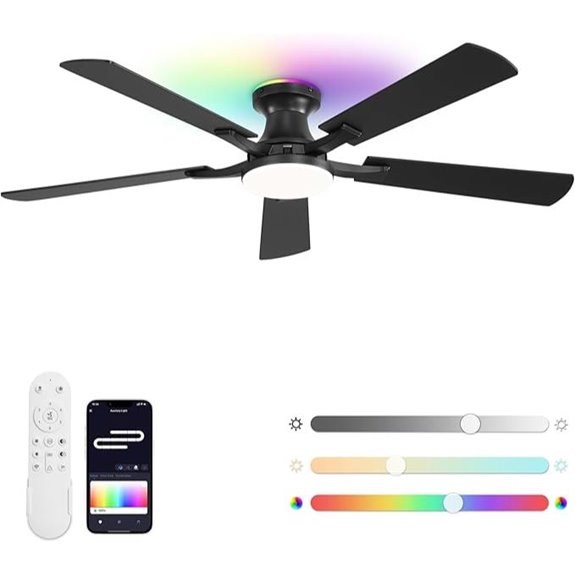 ZMISHIBO 52 Modern Ceiling Fan with RGB Lights