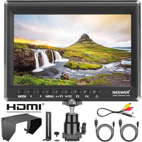 Neewer F100 7 Camera Field Monitor with Sunshade