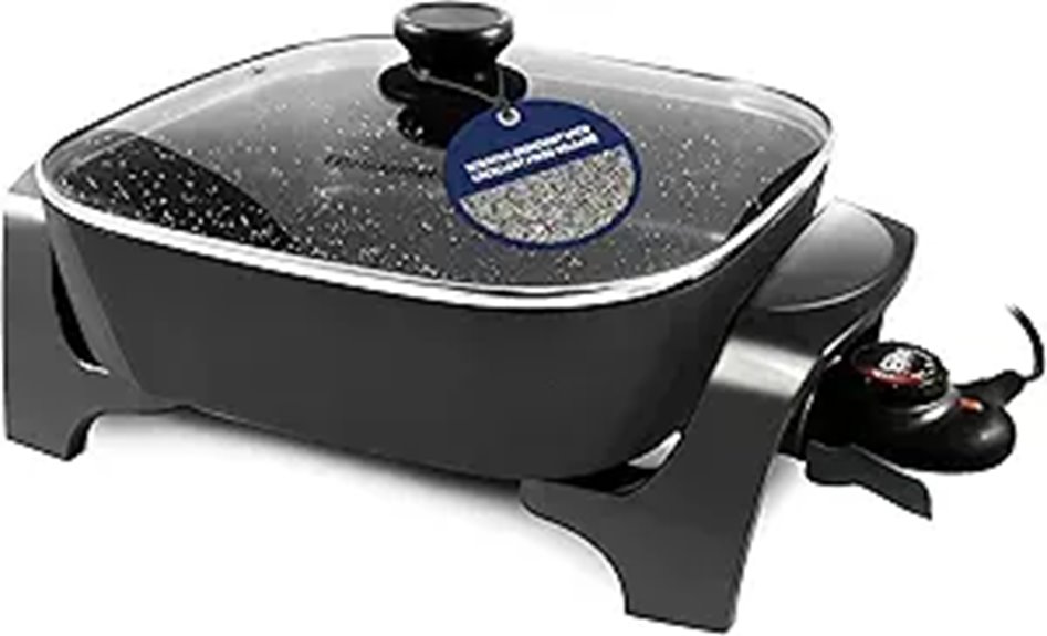 Elite Gourmet 12 Non-stick Electric Skillet with Lid