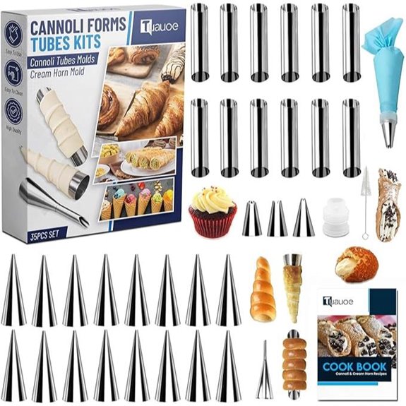 Cream Horn Molds Set Non-stick Stainless Steel 35pcs