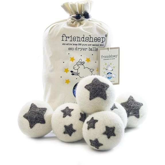 Friendsheep Wool Dryer Balls Organic Reusable 6-Pack XL