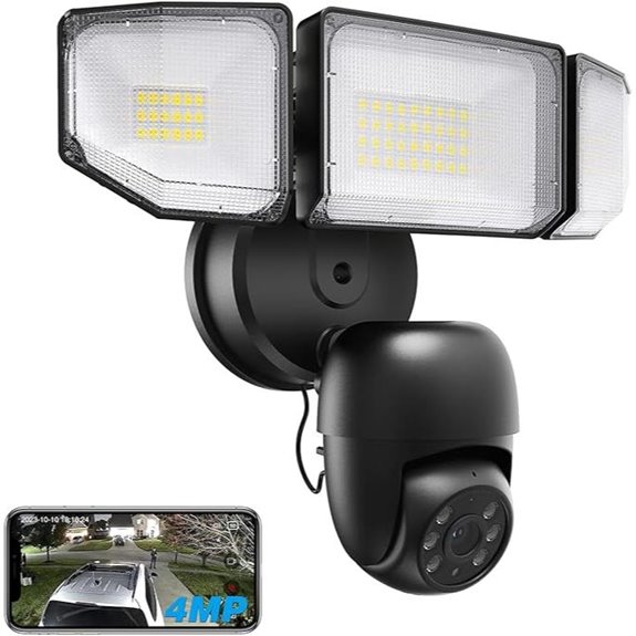 Outdoor Floodlight Camera with Motion Detection and Night Vision