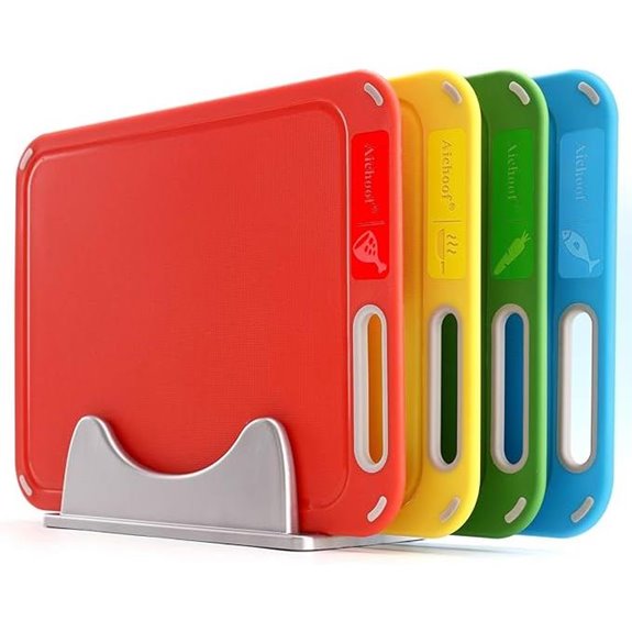 Plastic Cutting Board Set with Storage Stand