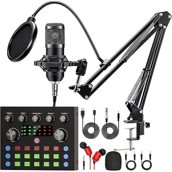 Podcast Equipment Bundle with Microphone and Audio Interface