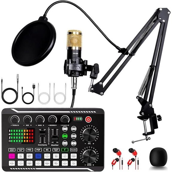 Podcast Equipment Bundle with Microphone and Sound Card