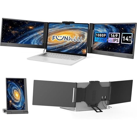 Portable 14-Inch Triple Monitor Extender with HDMI