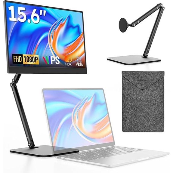 Portable 15.6 FHD IPS Travel Monitor with Stand