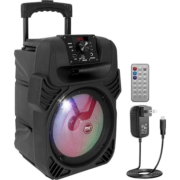 Pyle 8 Portable Bluetooth PA Speaker with Lights
