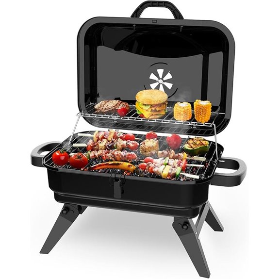 Portable Charcoal Grill with Warming Rack