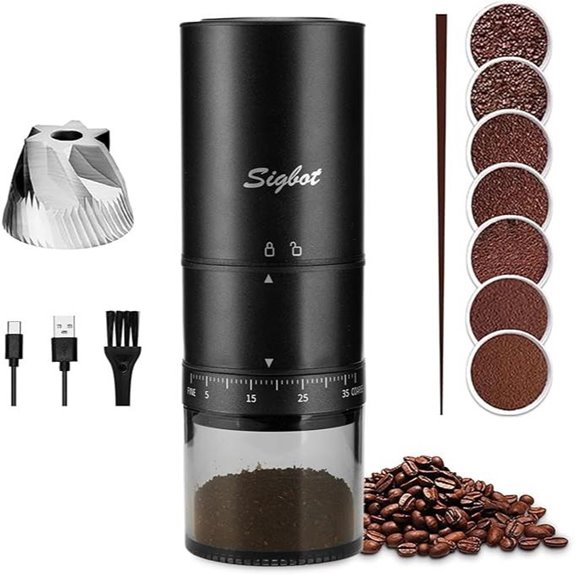 Portable Electric Coffee Grinder with Multiple Settings