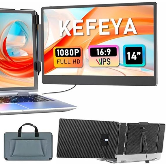 KEFEYA 14 Portable FHD Laptop Monitor with Ports