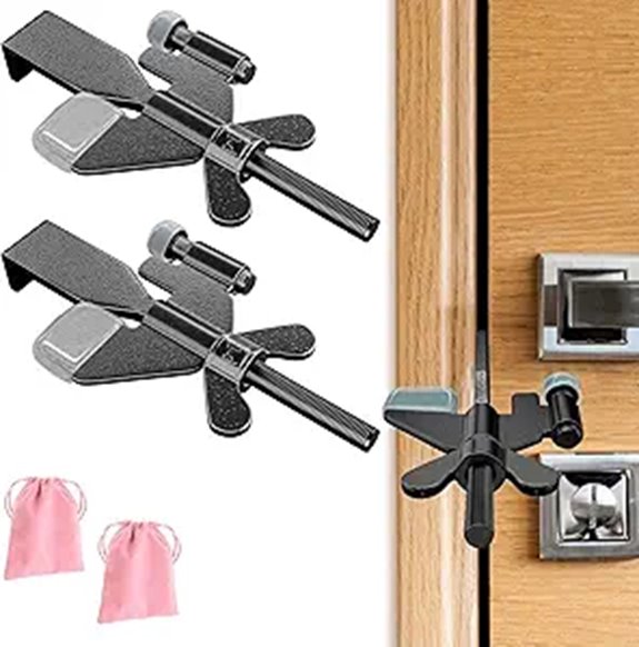 2 Pack Portable Hotel Door Locks with Silicone Caps