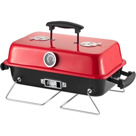 Portable Red Charcoal Grill for Outdoor Cooking