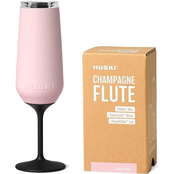 Huski Champagne Flute with Detachable Stem (Powder Pink)