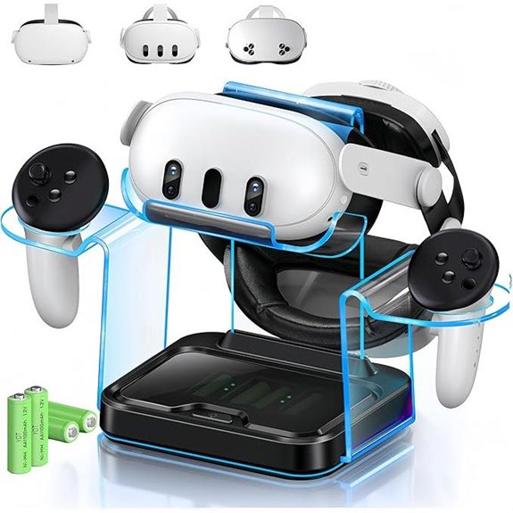VR Headset Charging Station with Batteries for Quest 2/3