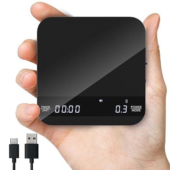 rechargeable coffee scale with timer