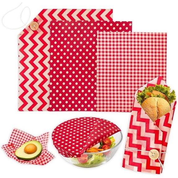 Beeswax Food Wraps 3-Pack (S M L) Reusable