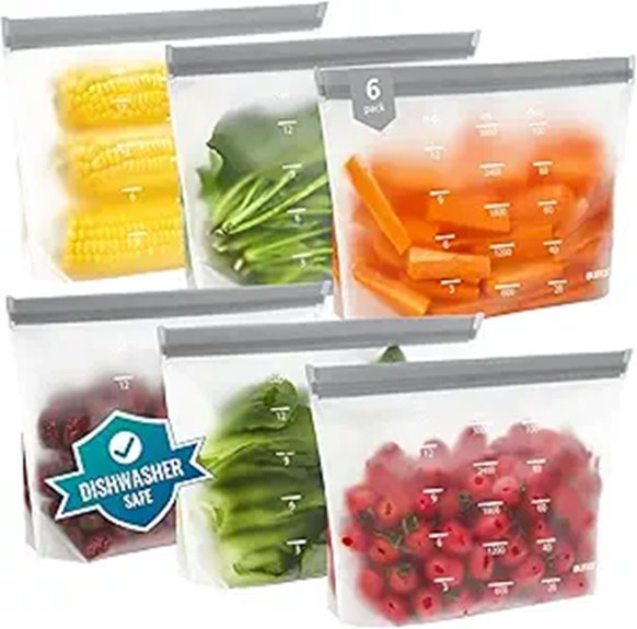 IDEATECH Reusable Dishwasher Safe Food Storage Bags