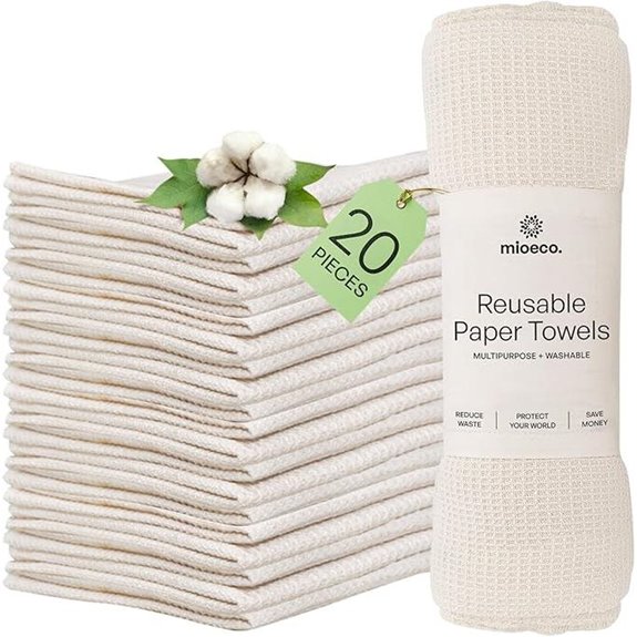 20 Pack Reusable Organic Cotton Dish Towels