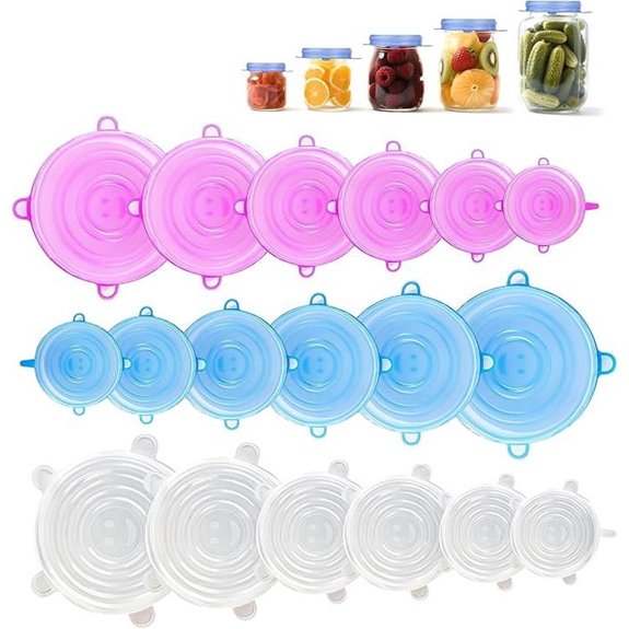 Silicone Stretch Lids 6 Pack Reusable Bowl Covers