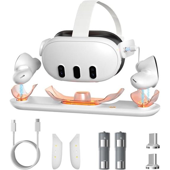 Meta Quest 3 Charging Dock with RGB Light and Batteries