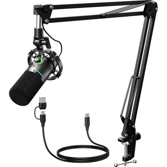 MAONO RGB Dynamic Microphone Kit with Boom Arm