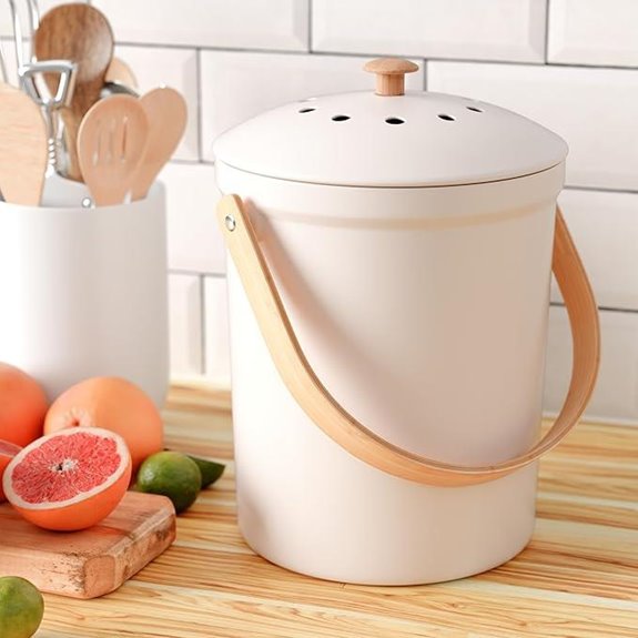 Rust-Proof Kitchen Compost Bin with Odorless Lid