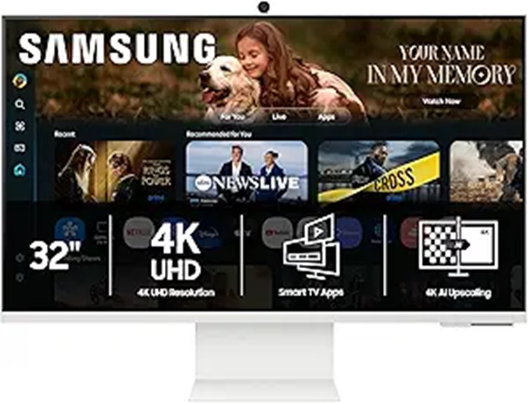 Samsung 32” 4K Smart Monitor M8 with Smart TV