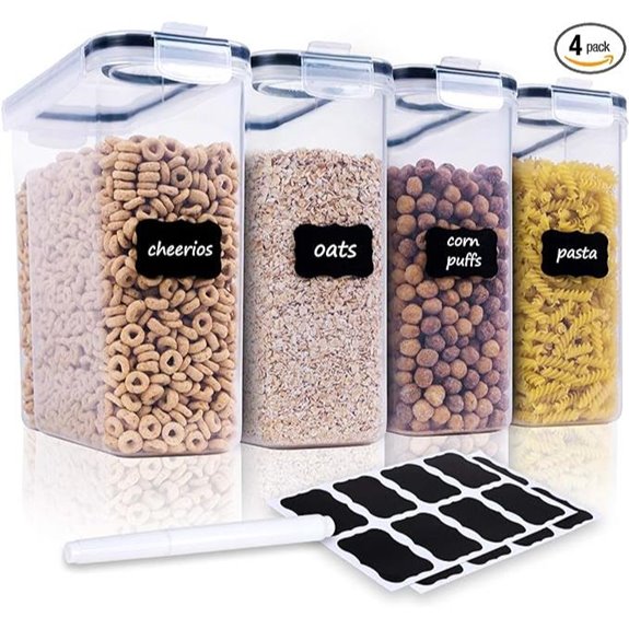 Airtight 4-Piece Cereal Storage Containers Set