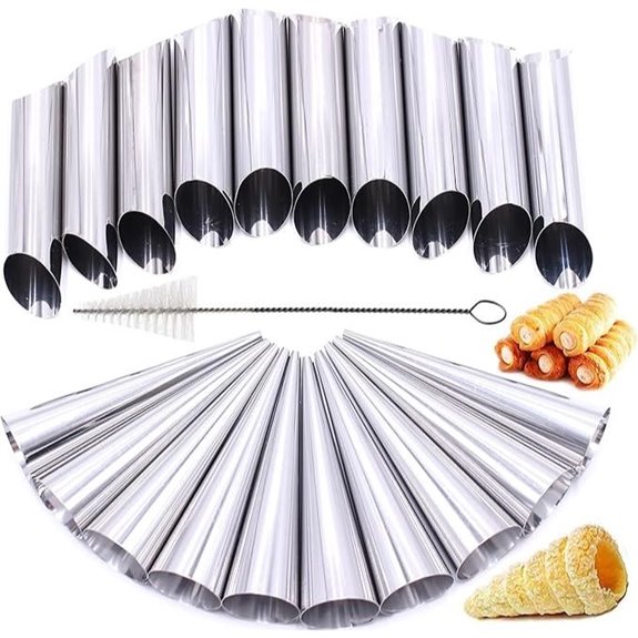 Stainless Steel Cream Horn Molds (21 pcs)