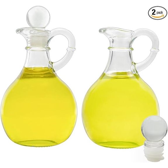 Cornucopia Glass Oil & Vinegar Cruets (Set of 2)