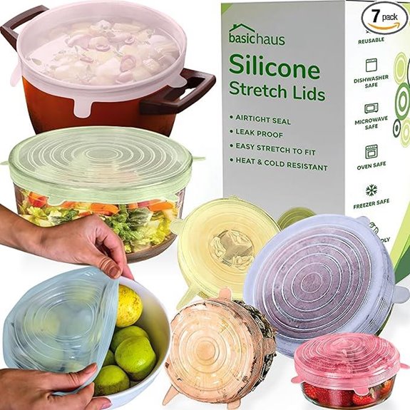 Reusable Silicone Food Storage Lids (7 Pack)