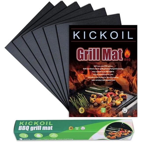 BBQ Grill Mats Set of 6 Non-Stick Reusable