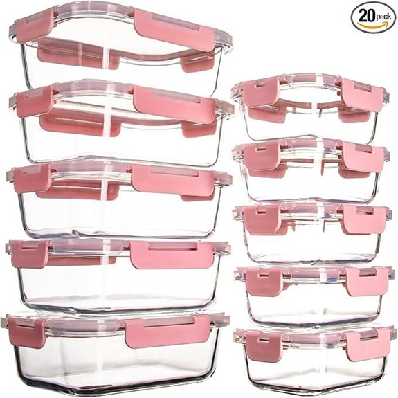 UMEIED 10 Pack Glass Food Storage Containers